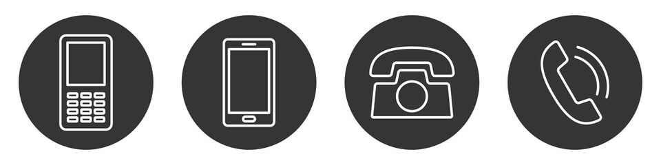 Wall Mural - set of vector phone icons. contact us button