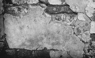 Wall Mural - cracked old gray concrete wall