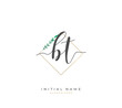 © D'Graphic Studio - Handwritten initial letter B T BT for identity and logo. Vector logo template with handwriting and signature style.