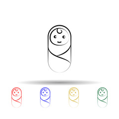 Poster - small baby multi color style icon. simple thin line, outline vector of maternity icons for ui and ux