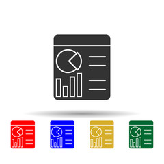 Poster - Online marketing, report multi color style icon. Simple glyph, flat vector of online marketing icons for ui and ux, website or mobile application