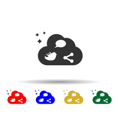 Poster - Online marketing, social media multi color style icon. Simple glyph, flat vector of online marketing icons for ui and ux, website or mobile application