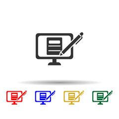 Poster - Online marketing, blogging multi color style icon. Simple glyph, flat vector of online marketing icons for ui and ux, website or mobile application