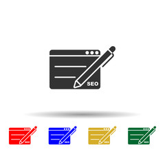 Poster - Online marketing, copywriting multi color style icon. Simple glyph, flat vector of online marketing icons for ui and ux, website or mobile application