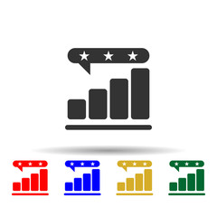 Poster - Online marketing, reputation multi color style icon. Simple glyph, flat vector of online marketing icons for ui and ux, website or mobile application