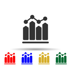 Poster - Online marketing, stats multi color style icon. Simple glyph, flat vector of online marketing icons for ui and ux, website or mobile application