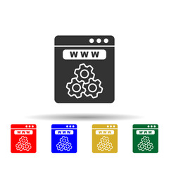 Poster - Online marketing, web development multi color style icon. Simple glyph, flat vector of online marketing icons for ui and ux, website or mobile application