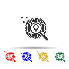Poster - Online marketing, localization multi color style icon. Simple glyph, flat vector of online marketing icons for ui and ux, website or mobile application
