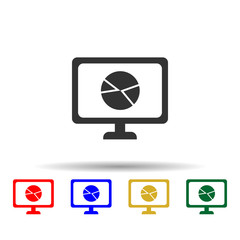 Poster - Online marketing, pie chart multi color style icon. Simple glyph, flat vector of online marketing icons for ui and ux, website or mobile application