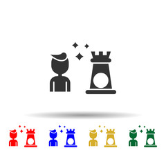 Poster - Online marketing, strategy multi color style icon. Simple glyph, flat vector of online marketing icons for ui and ux, website or mobile application