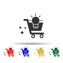 Poster - Online marketing, idea multi color style icon. Simple glyph, flat vector of online marketing icons for ui and ux, website or mobile application