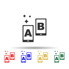 Poster - Online marketing, testing multi color style icon. Simple glyph, flat vector of online marketing icons for ui and ux, website or mobile application