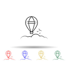 Poster - balloon sky multi color style icon. Simple thin line, outline vector of travel icons for ui and ux, website or mobile application