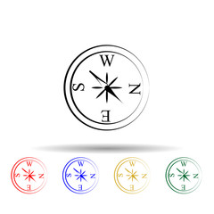 Poster - compass multi color style icon. Simple thin line, outline vector of travel icons for ui and ux, website or mobile application