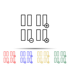 Poster - pause, plus, remove, minus sign multi color style icon. Simple thin line, outline vector of web icons for ui and ux, website or mobile application