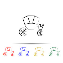 Poster - wedding coach multi color style icon. Simple thin line, outline vector of wedding icons for ui and ux, website or mobile application