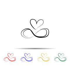 Poster - heart of lovers multi color style icon. Simple thin line, outline vector of wedding icons for ui and ux, website or mobile application