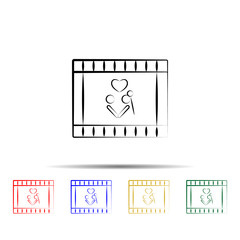 Poster - wedding video multi color style icon. Simple thin line, outline vector of wedding icons for ui and ux, website or mobile application