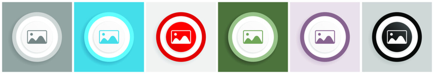 Poster - Photography icon, image, photo, picture vector illustrations in 6 colors options for web design and mobile applications in eps 10