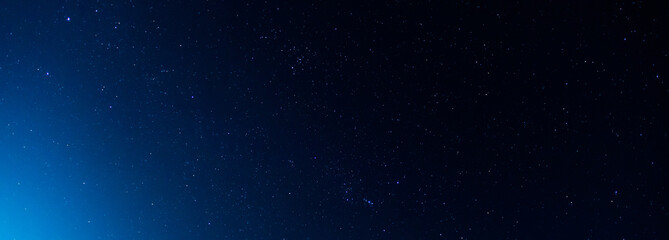 Wall Mural - panorama blue night sky milky way and star on dark background.universe filled with stars, nebula and