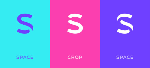 Leinwandbilder - Set of letter S minimal logo icon design template elements