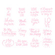 © ku4erashka - Valentines Day set of  lettering inscriptions. Love card.