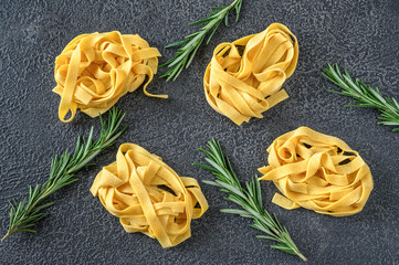 Canvas Print - Raw pappardelle pasta