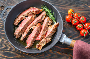 Canvas Print - Beef steak in the frying pan