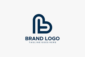 Poster - abstract letter t and b linked logo. flat vector logo design template element