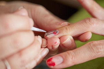 Wall Mural - Nail art design at salon 