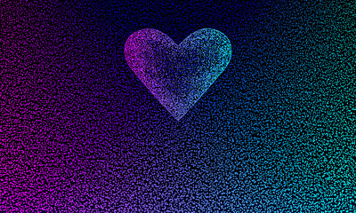 Aufkleber - Shiny heart on a dark background. Happy Valentines Day concept.