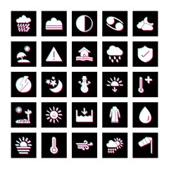 25 Set Of Weather icons isolated on white background...