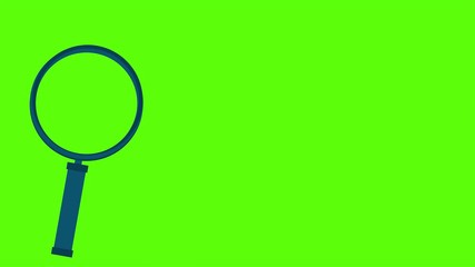 Aufkleber - Magnifying glass isolated on green screen. Chroma key green insert.