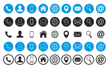 Wall Mural - business card contact information icons. vector illustration.