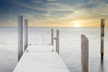 Naklejka na meble Sunset with ocean and pier