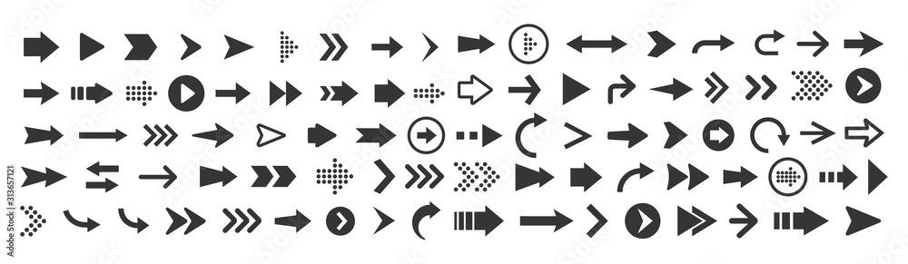 Vector illustration of arrow icons set - obrazy, fototapety, plakaty 