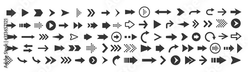 Cuadros en Lienzo Vector illustration of arrow icons set