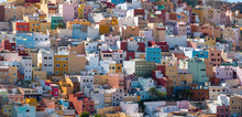 Colorful Houses Of San Juan Neighborhood In Uptown In Las Palmas