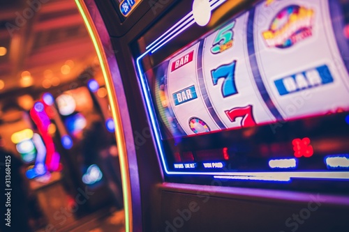 Slot Machine Rolling Drums Canvas Print