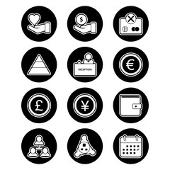 Wall Mural - 12 Set Of banking icons isolated on white background...