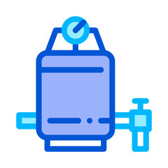 Canvas Print - Water Filtering Treatment Device Vector Sign Icon Thin Line. Healthy Water Treatment Linear Pictogram. Recycling Environmental Ecosystem Plumbing Industry Contour Illustration