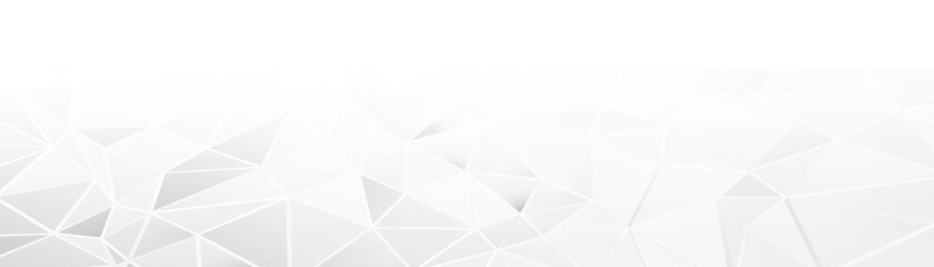 Poster - 3d ILLUSTRATION, of white abstract crystal background, triangular texture, wide panoramic for wallpaper, 3d black background low poly design