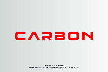 Poster - Carbon, a bold modern sporty typography alphabet font. vector illustration design