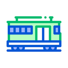 Wall Mural - Public Transport Cable Car Vector Thin Line Icon. Cable Car Railway Machine, Urban Passenger Transport Linear Pictogram. City Transportation Passage Service Contour Illustration