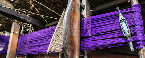 Wall Mural - traditional hand weaving loom