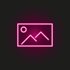 Poster - picture neon style icon. Simple thin line, outline vector of web icons for ui and ux, website or mobile application