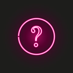 Poster - question mark neon style icon. Simple thin line, outline vector of web icons for ui and ux, website or mobile application