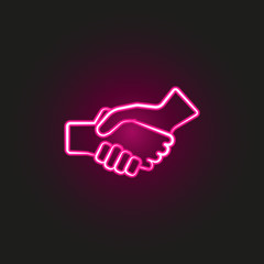 Sticker - partnership, handshake hand drawn neon style icon. Simple thin line, outline vector of business icons for ui and ux, website or mobile application