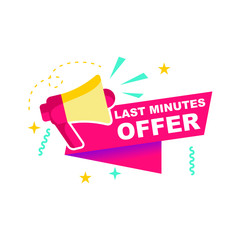 Leinwandbilder - last minute deal button. flat label flag sign. Countdown, last minute offer Vector illustration. Isolated on white background.