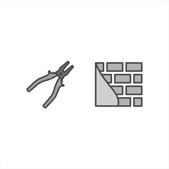 2 construction Icons Sheet Isolated On White Background...